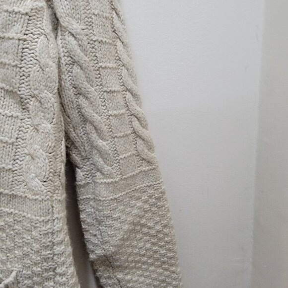 EDC Espirit Melange Oatmeal Chunky Wool Blended Button Cardigan Sweater S Used - Picture 7 of 16